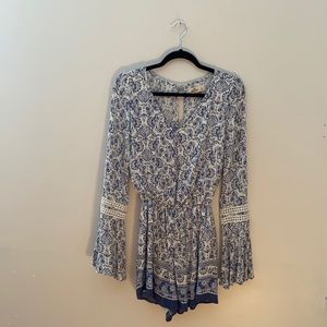 hollister bell sleeve romper
